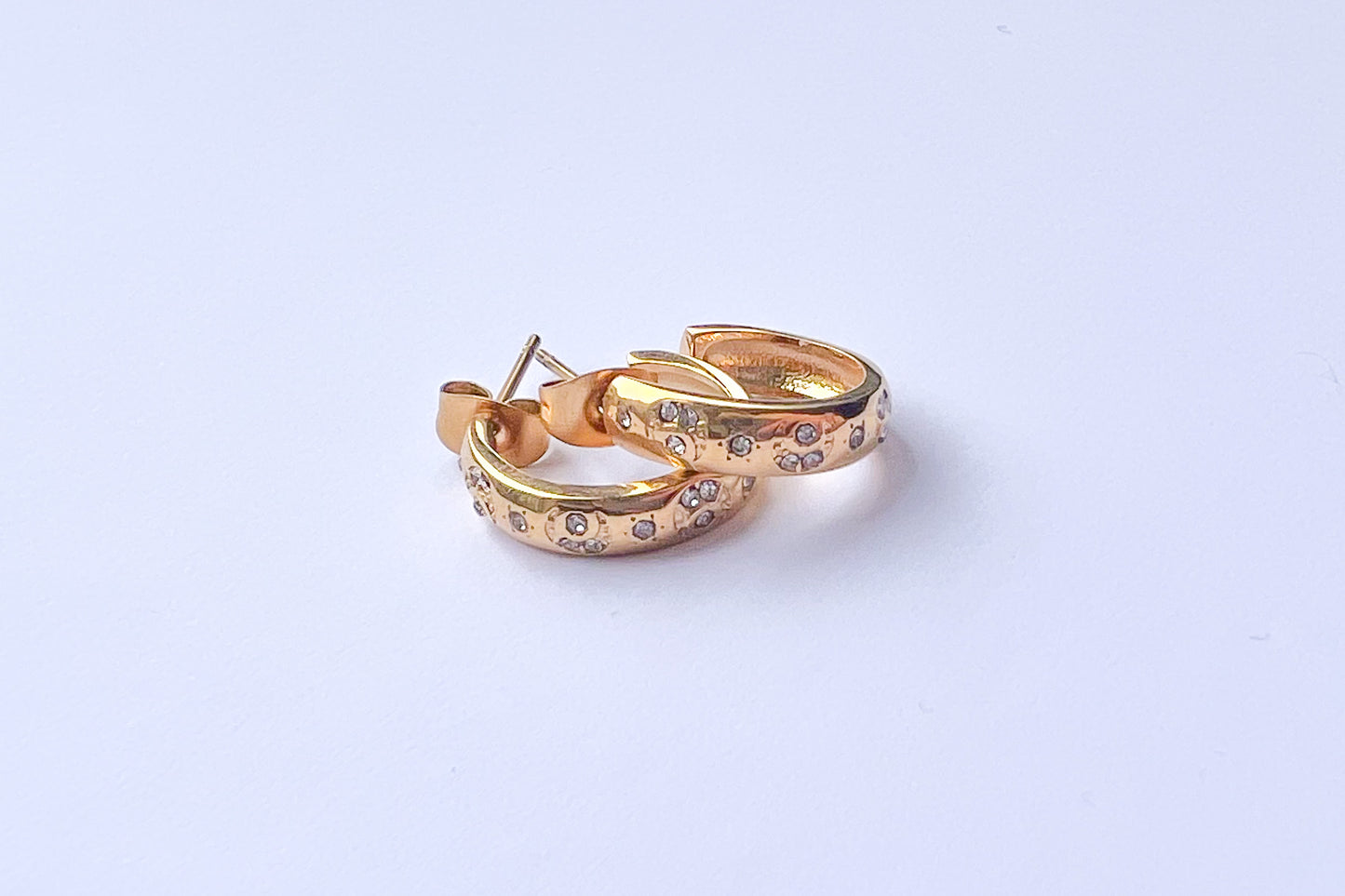 Moon Gem Hoop Earrings