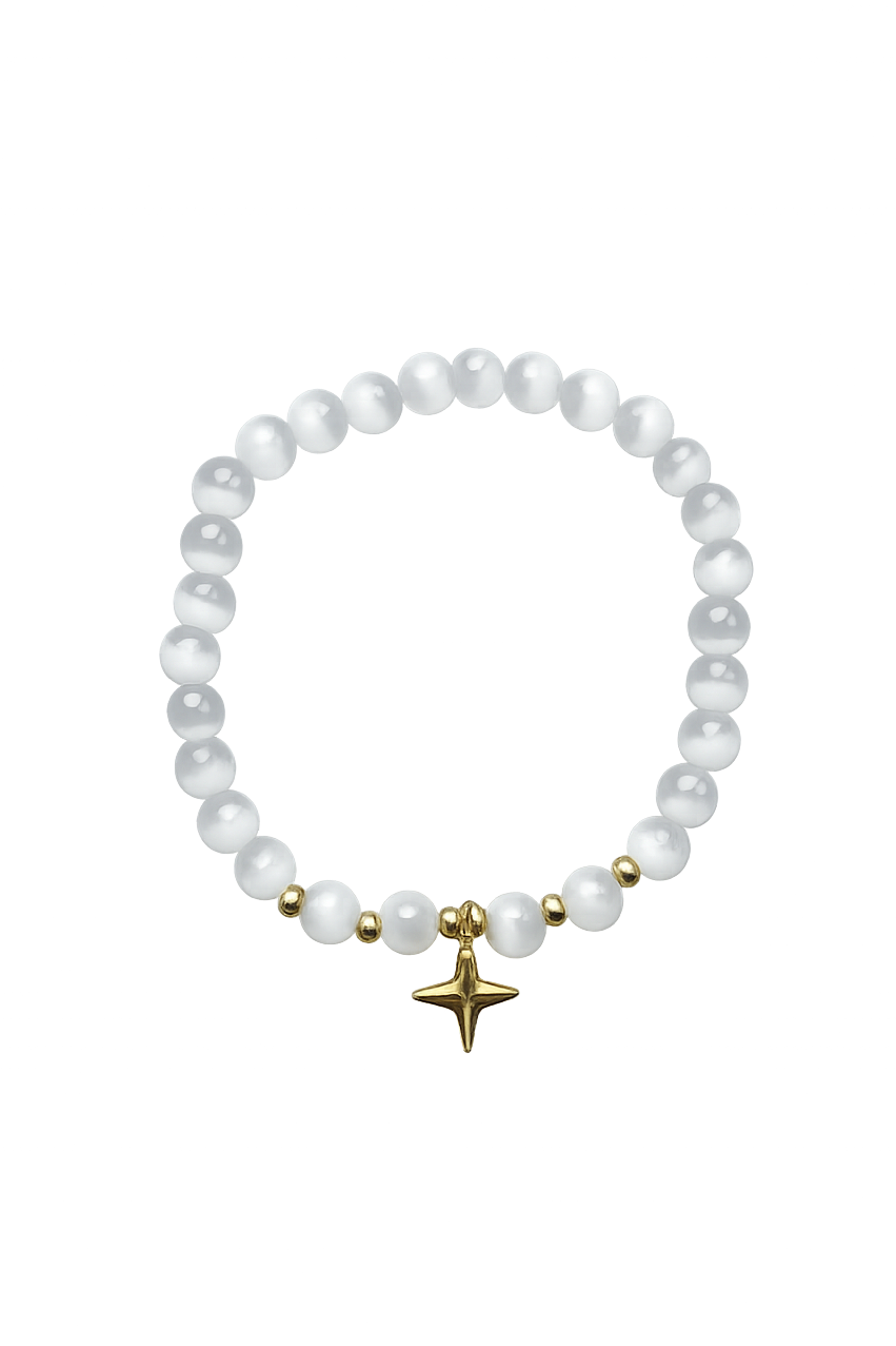Opalite Bead Elastic Bracelet