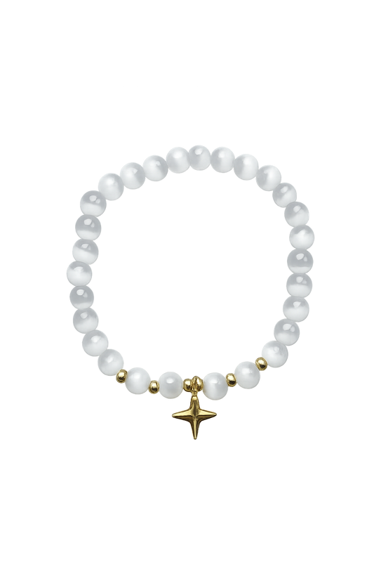 Opalite Bead Elastic Bracelet