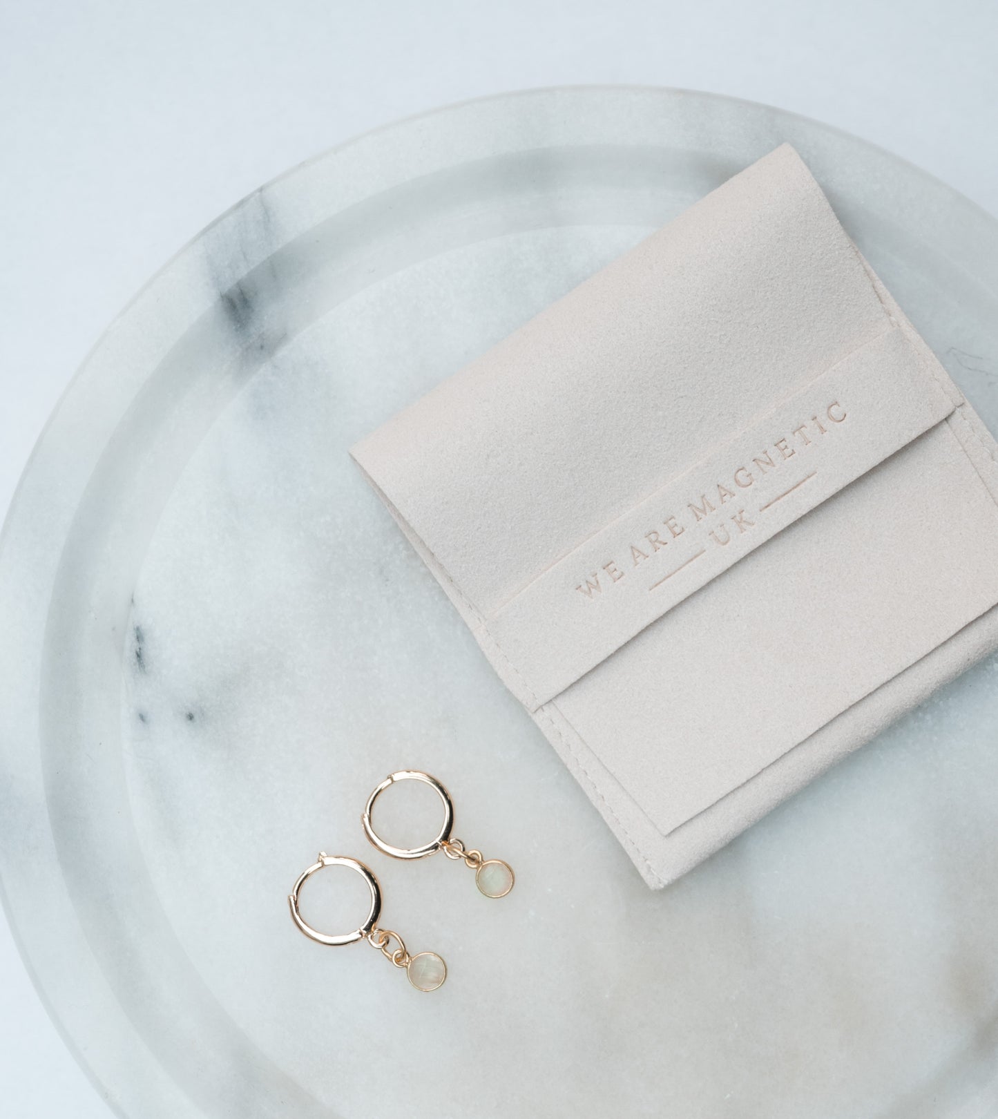 Moonstone Drop Hoop Earrings