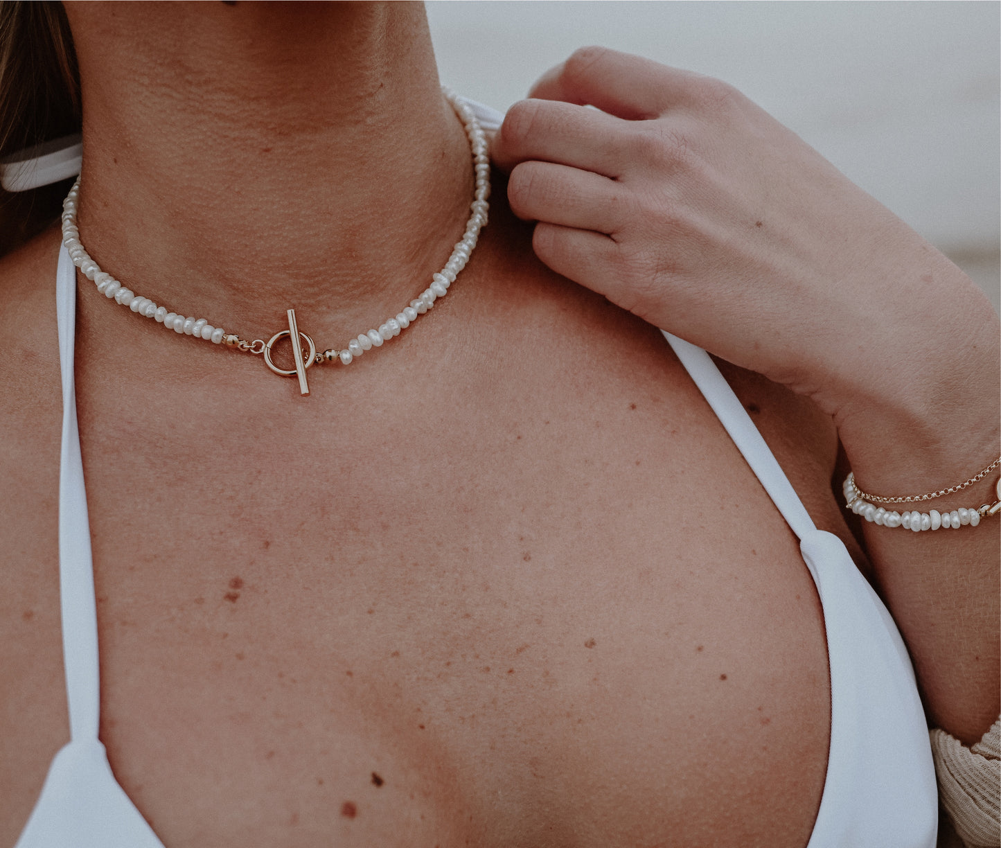 Toggle Clasp Freshwater Pearl Choker