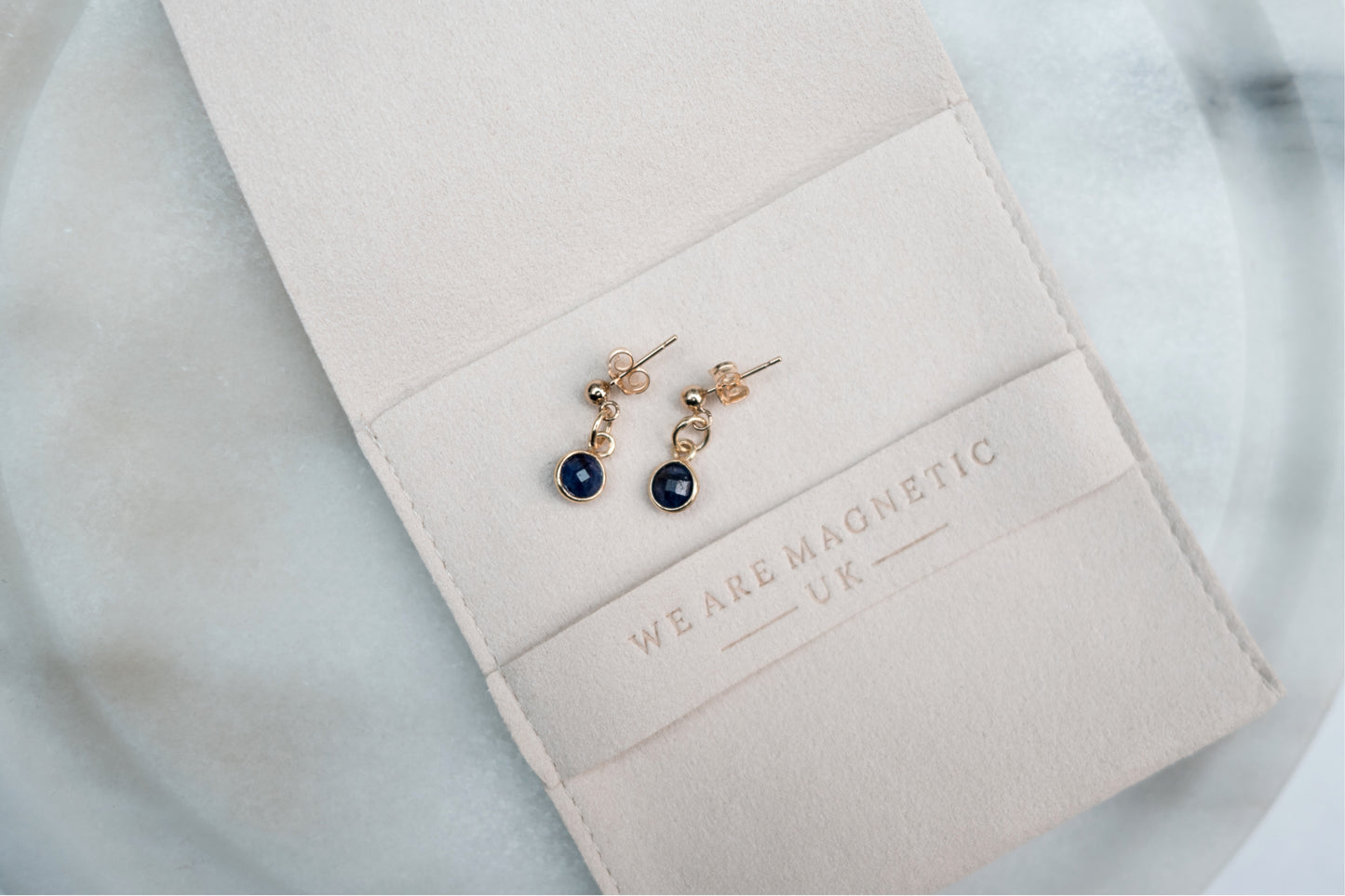 Black Onyx Drop Stud Earrings