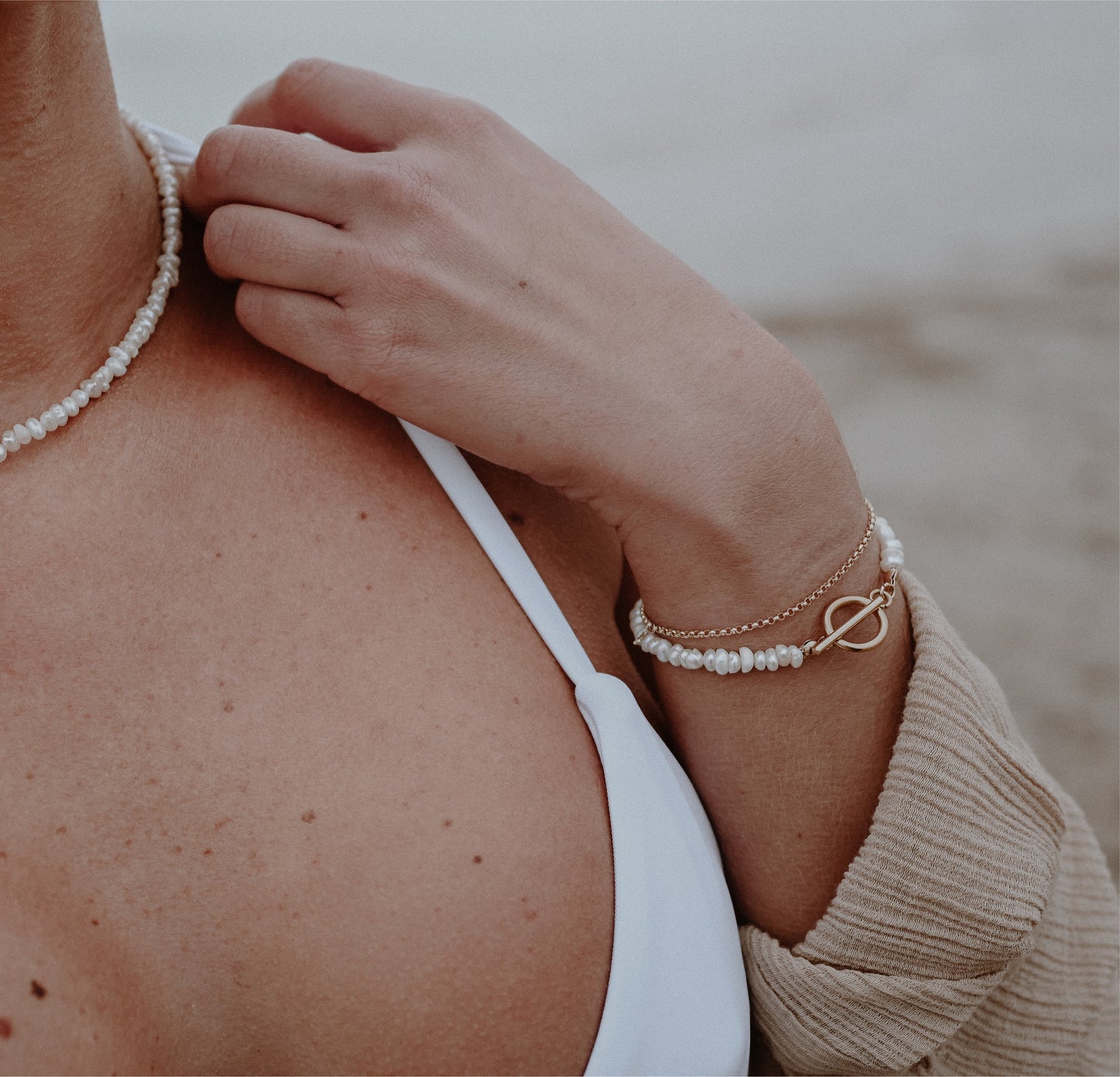 Toggle Clasp Freshwater Pearl Bracelet