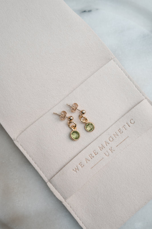 Peridot Drop Stud Earrings