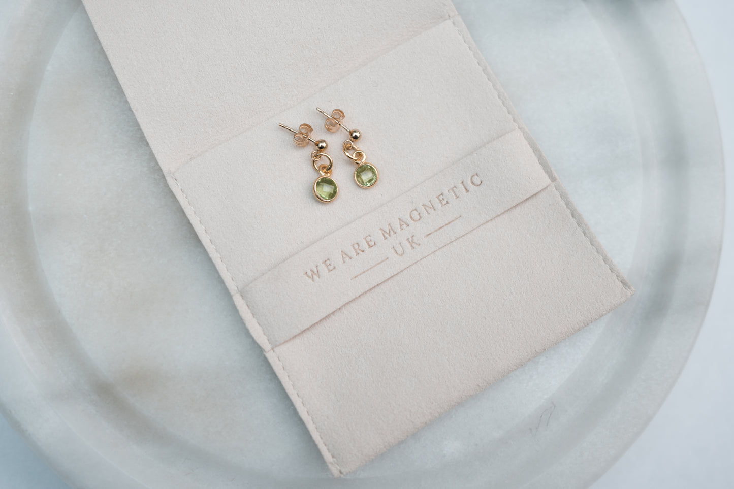 Peridot Drop Stud Earrings
