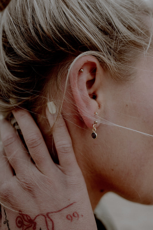 Amethyst Drop Stud Earrings