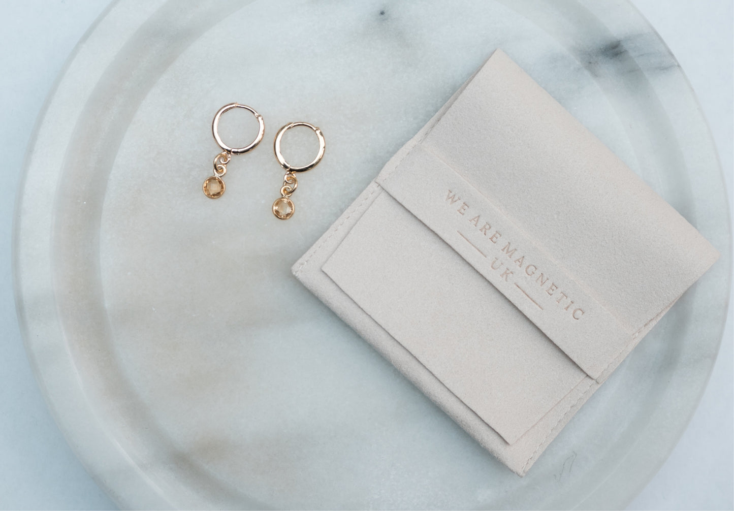 Citrine Drop Hoop Earrings